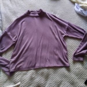 Crop top sweat shirt material.In purple